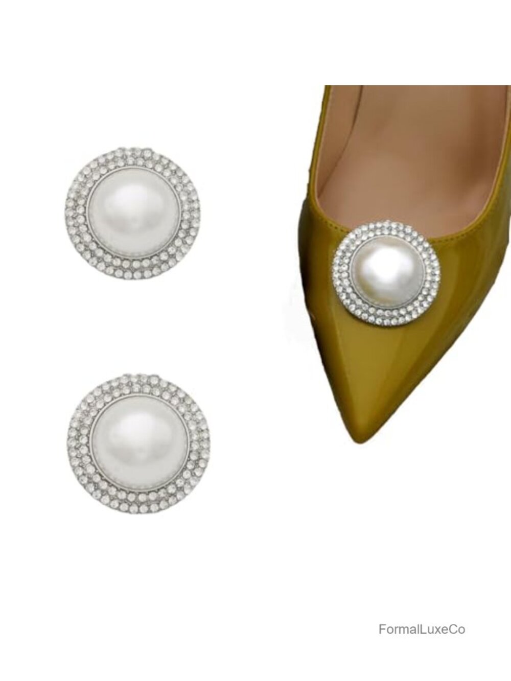 Rhinestone Pearl Shoe Clips Detachable Buckles Wedding Bridal Accessories